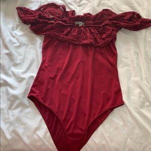 Off shoulder body suit